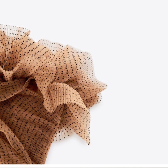 ZARA Tulle Polka Dot Corset Top - Picture 5 of 7